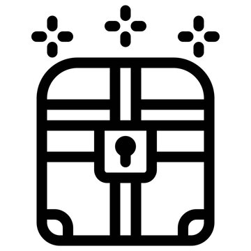 Glowing Pirate Treasure Chest Line Icon