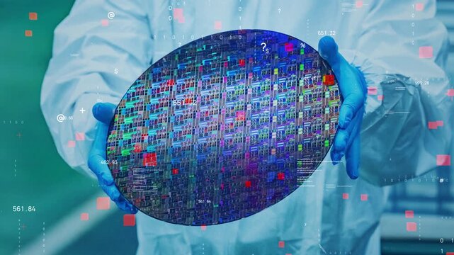 Semiconductor manufacturing and digital technology. DX, AI, systems, data, electronic components, memory, factories, manufacturing industry.