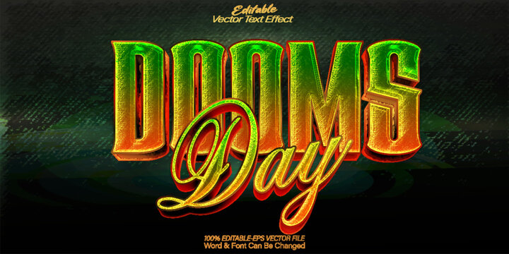  Doomsday Apocalypse Catastrophic Dystopian Survival Vector Fully Editable Smart Object Text Effect
