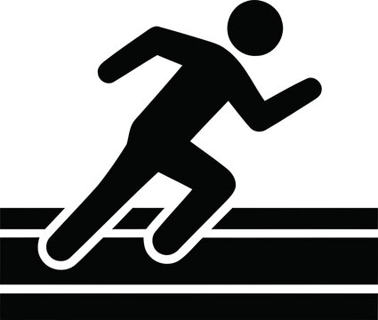 Running Sprinter Athlete Runner Track Silhouette Icon