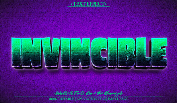  Invincible Unbeatable Indestructible Legendary Triumph Vector Fully Editable Smart Object Text Effect