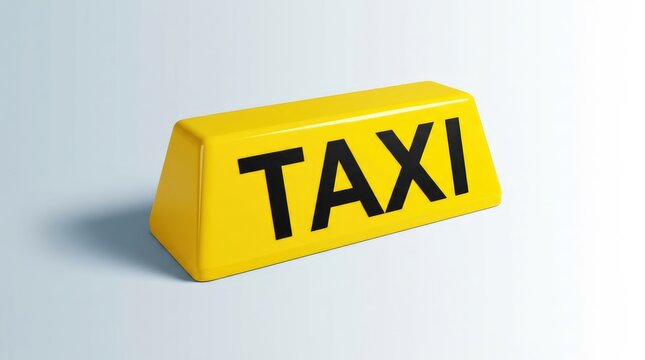 Yellow taxi sign. Transportation symbol.