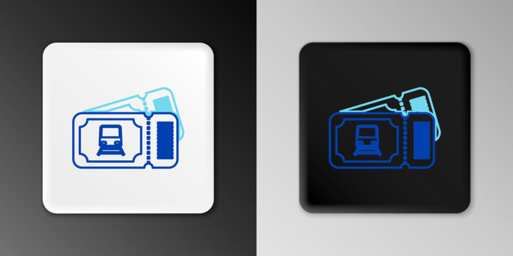 Line Train ticket icon isolated on grey background. Travel by railway. Colorful outline concept. Vector