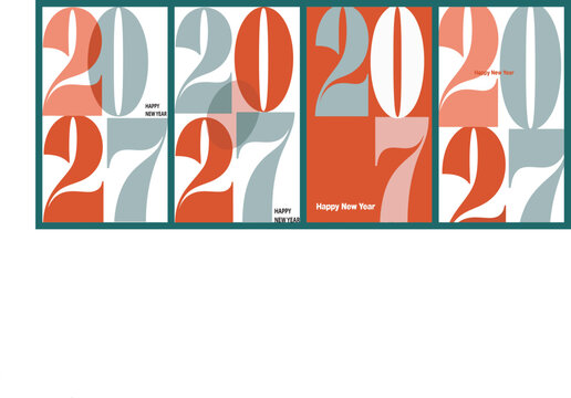 Modern Geometric 2020 Number Pattern Abstract Vector Design,
