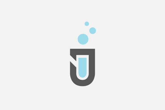 leter J laboratorium with bubbles logo