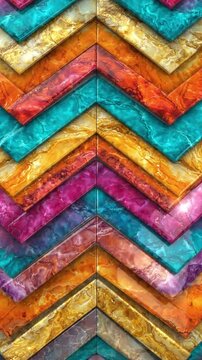 Layered multi colored horizontal chevron tile pattern export from VSR