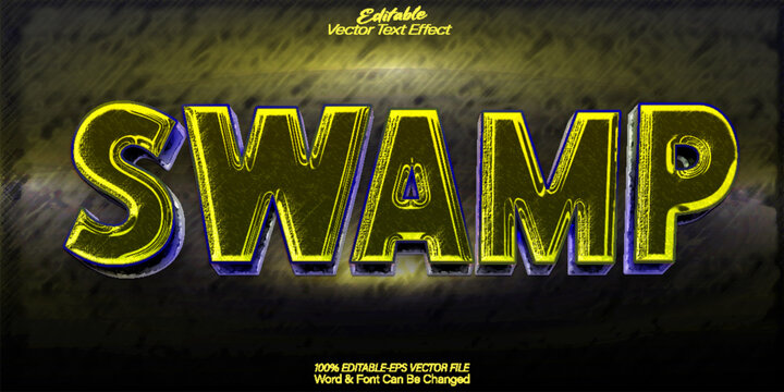  Swamp Wetland Marsh Wildlife Nature Vector Fully Editable Smart Object Text Effect