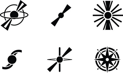 collection of various abstract navigation and astronomy symbols  navigation icons © Saidurra12