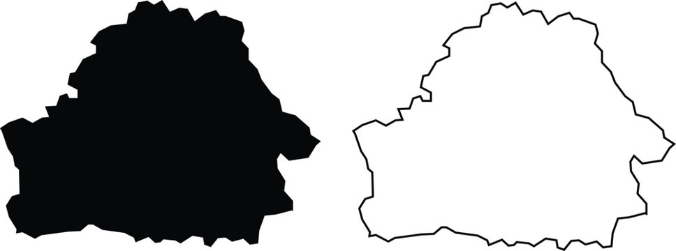 map of belarus set bundle . black silhouette. flat. laser cut. circuit vinyl cut. commercial use	
