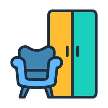Furniture Design Icon - Lineal Color