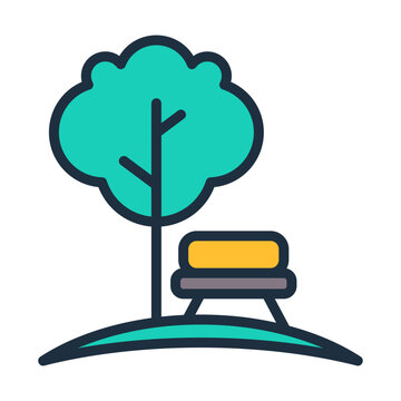 Green Space Icon - Lineal Color