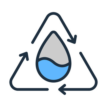 Water Conservation Icon - Lineal Color