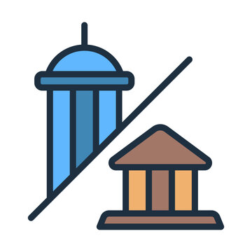 Architectural Styles Icon - Lineal Color