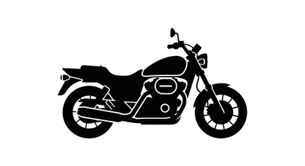 Obraz premium Motorcycle Silhouette On White Background Minimalist Transportation Design