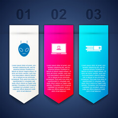 Set Alien, Laptop and Video game console. Business infographic template. Vector © vector_v