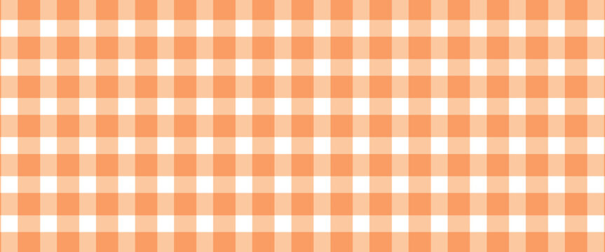 Halloween checkered tablecloth with orange plaid pattern background. Flat vector illustration isolated. eps 10
