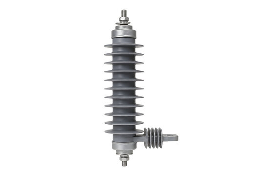 High Voltage Surge Arrester Electrical Protection Device Isolated on White Background