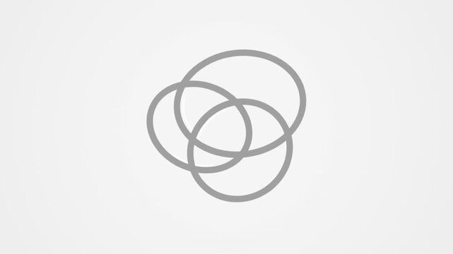 Abstract Geometric Animation of Intersecting Circles Moving in a Loop.