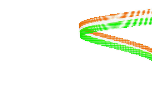 Indian Flag Color Particle Wave Background