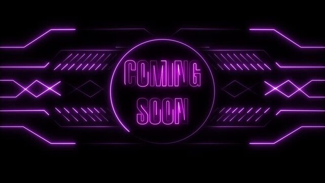 Abstract background animation loops glowing purple neon energy lines on black. Creative digital multimedia production tools require an abstract background animation file.