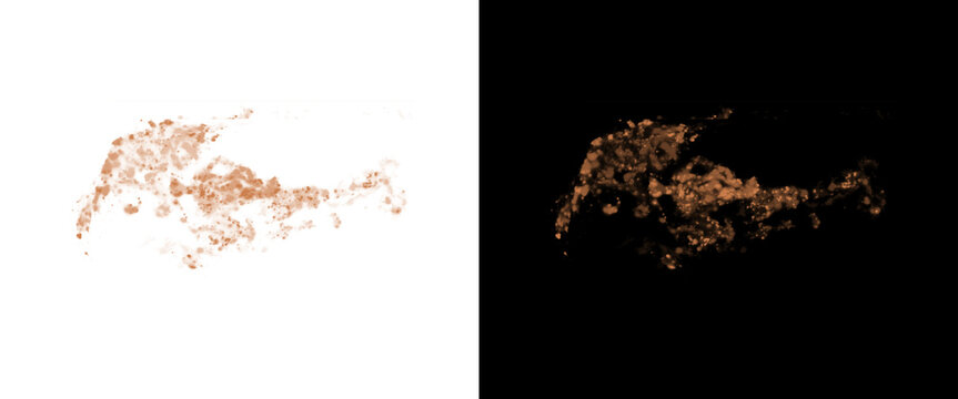 Water splash alpha mask, liquid splash transparency map for 3D rendering, black and white water cutout template for compositing