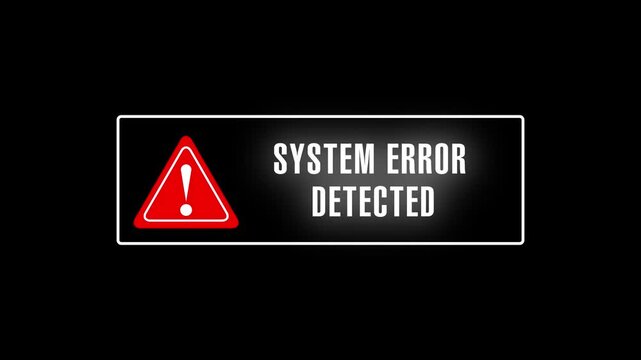 System error message prompts display critical terminal connection blockades on black. Network defense software dashboards integrate a system error message prompts display.