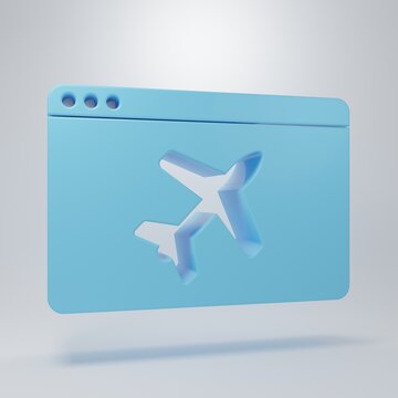Blue Website template icon isolated on grey background. Internet communication protocol. Minimalism concept. 3D render illustration
