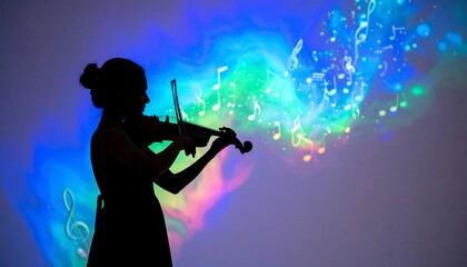 Fototapeta premium Silhouette playing a violin.