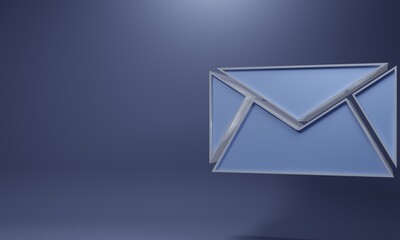 Naklejka premium Purple Mail and e-mail icon isolated on purple background. Envelope symbol e-mail. Email message sign. Minimalism concept. 3D render illustration