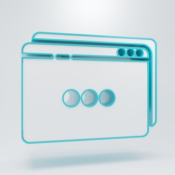 White Website template icon isolated on grey background. Internet communication protocol. Minimalism concept. 3D render illustration