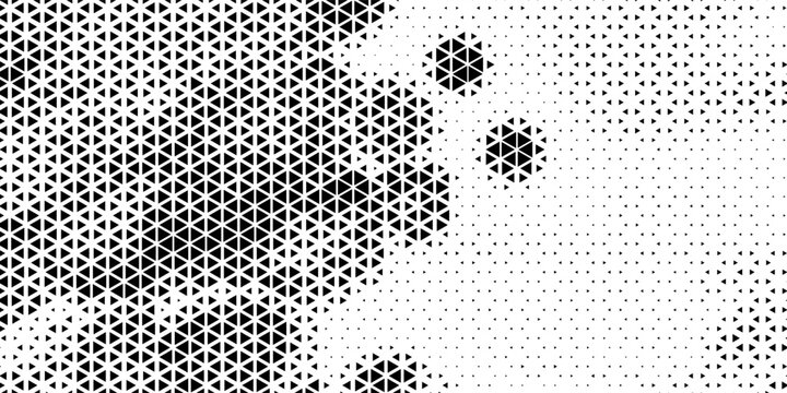 Triangle Shapes Vector Abstract Geometric Technology Background. Radial Composition Halftone Frame Triangular Retro Simple Pattern. Minimal Style Dynamic Tech Wallpaper