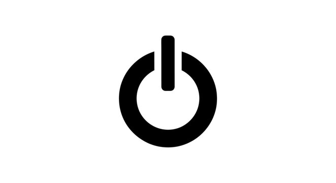 Power button icon on a white background simple monochrome design