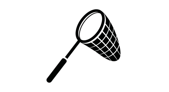 Butterfly net silhouette on a white background simple graphic design