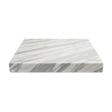 Elegant White and Gray Marble Slab with Natural Veining on a Clean White Background.