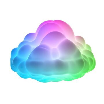 Vibrant Rainbow Cloud Illustration on White Background.