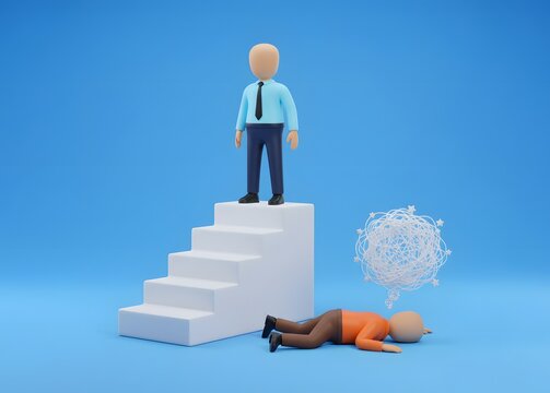 An office worker usurps his opponent's position and knocks him off the top of his career ladder. Competition, leadership replacement. Institutional rivalry, career success, motivation and business.