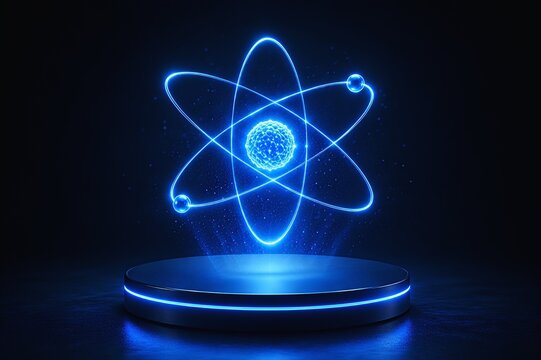 atom symbol on black