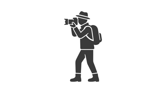 Man taking photo with camera equipment.