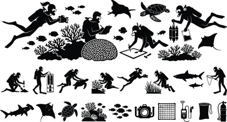 Scuba divers exploring underwater coral reef world © RUMA AKTHER