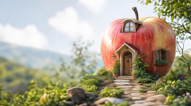 Fruit House Creative Surreal Stock Image 287