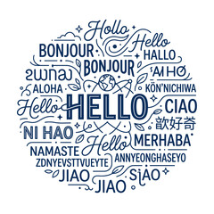 Global Greetings Word Art Circle © Ting