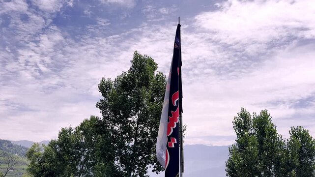 Muharram Flag Displayed on Residential House Symbolizing Religious Devotion, Islamic Tradition, Cultural Heritage and Community Commemoration During Muharram