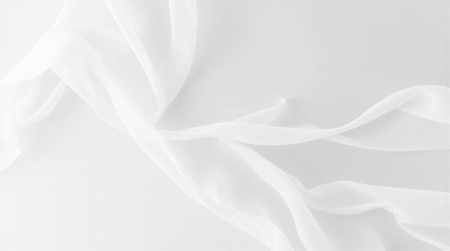 Abstract white flowing fabric wave background