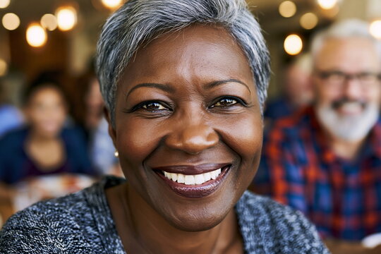 Joyful Gathering of Diverse Friends Sharing Laughter and Treats in a Lively Caf&eacute;, Enhancing Feelings of Connection and Community