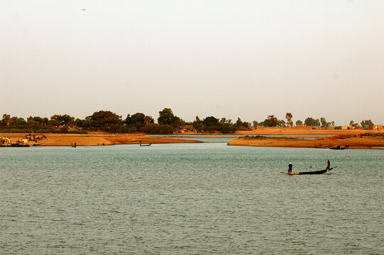 View over the Niger river at sunrise