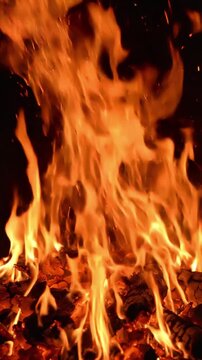 Highly detailed flames in a macro loop for visual effects and backgrounds