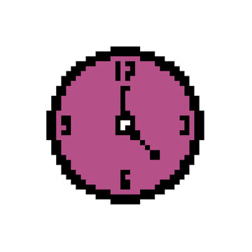 pixel art vector illustration wall clock
