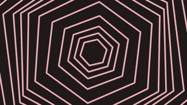 Geometric Spiral Shape with Light Pink Lines in Dark Setting Abstraction Moving