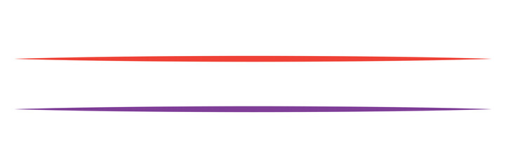 Obraz premium Two straight parallel lines red and purple on light background 