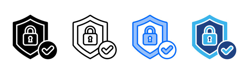 Fototapeta premium Secure Access icon set multiple style collection